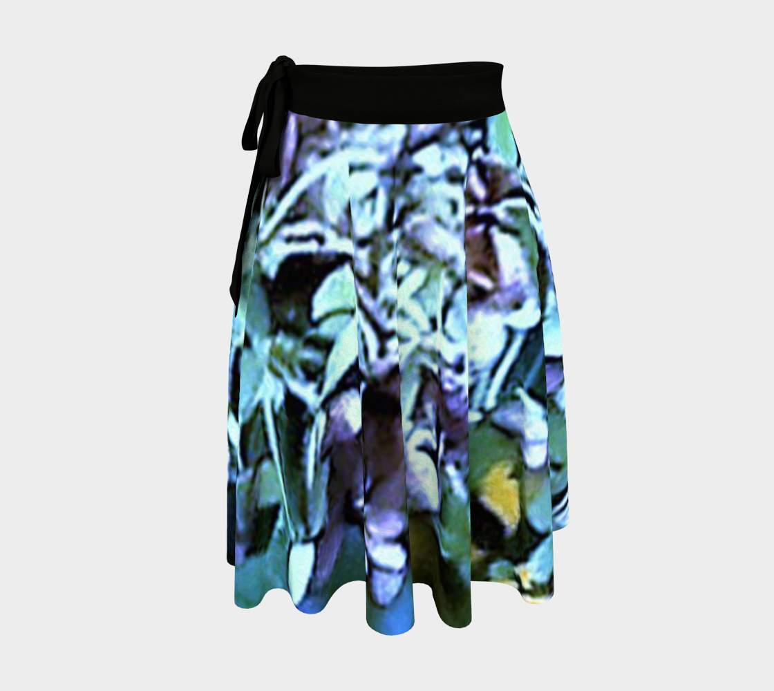Artsy Wrap Skirt, Abstract Fall Hydrangea Bloom with Pink Highlights