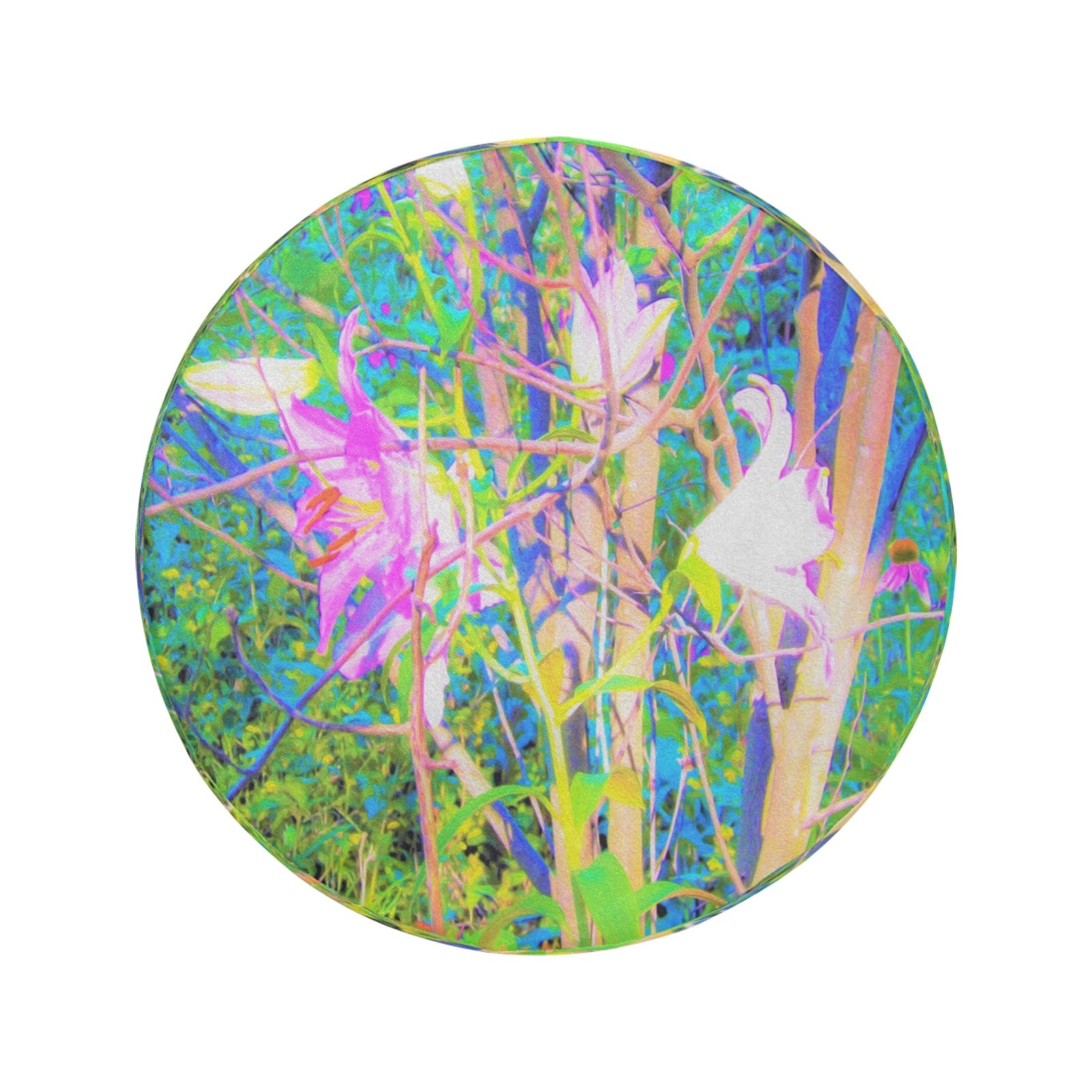 Spare Tire Covers, Abstract Oriental Lilies in My Rubio Garden - Large