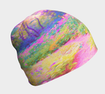 Beanie Hat, Illuminated Pink and Coral Impressionistic Landscape Beanies for Women