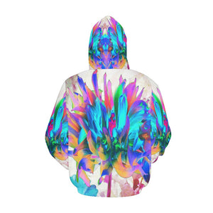 Hoodies for Women, Stunning Watercolor Rainbow Cactus Dahlia