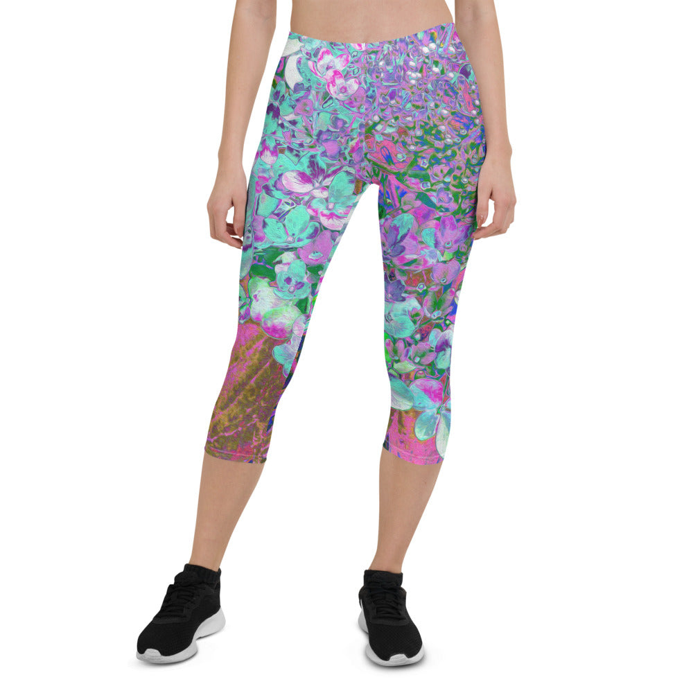 Colorful Floral Capri Leggings