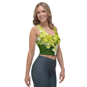 Cropped Tank Top, Elegant Chartreuse Green Limelight Hydrangea