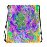 Drawstring Bags, Rainbow Colors Fiesta Succulent Sedum Rosette