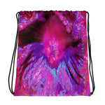 Drawstring Bags, Psychedelic Purple and Magenta Hibiscus Flower