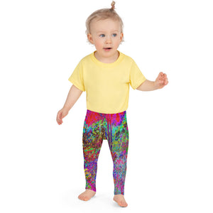 Kid's Leggings for Girls and Boys, Psychedelic Impressionistic Garden Landscape