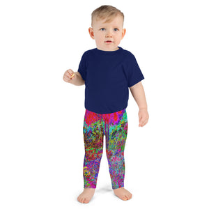 Kid's Leggings for Girls and Boys, Psychedelic Impressionistic Garden Landscape