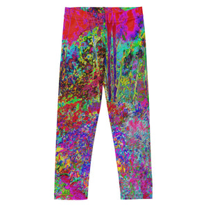 Kid's Leggings for Girls and Boys, Psychedelic Impressionistic Garden Landscape