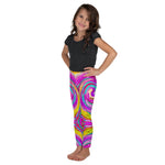 Kid's Leggings for Girls, Colorful Fiesta Swirl Retro Abstract Design