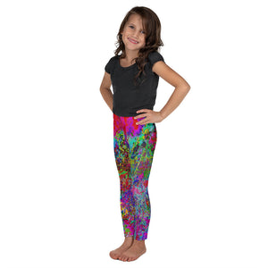 Kid's Leggings for Girls and Boys, Psychedelic Impressionistic Garden Landscape