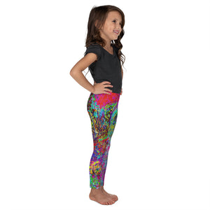 Kid's Leggings for Girls and Boys, Psychedelic Impressionistic Garden Landscape