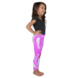 Kid's Leggings for Girls, Stunning Double Pink Peony Flower Detail