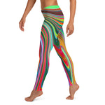 Leggings for Women, Trippy Red, Green and Blue Abstract Groovy Art