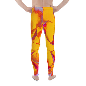Men's Leggings - Autumn Yellow, Orange and Red Sedum Rosette