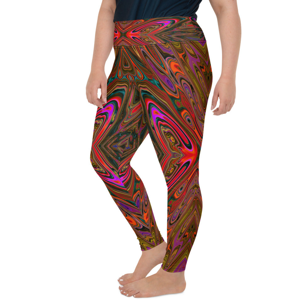 All Over Print High Waist Plus Size Yoga Leggings