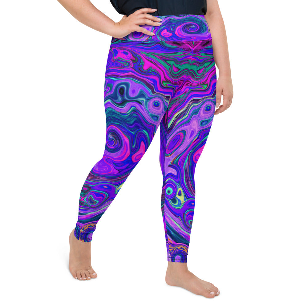 Colorful Groovy Plus Size Leggings for Women
