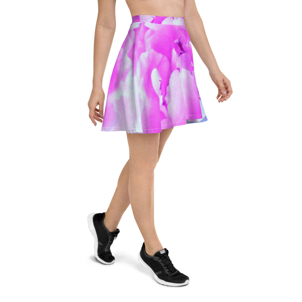Skater Skirts for Women, Stunning Double Pink Peony Flower Detail