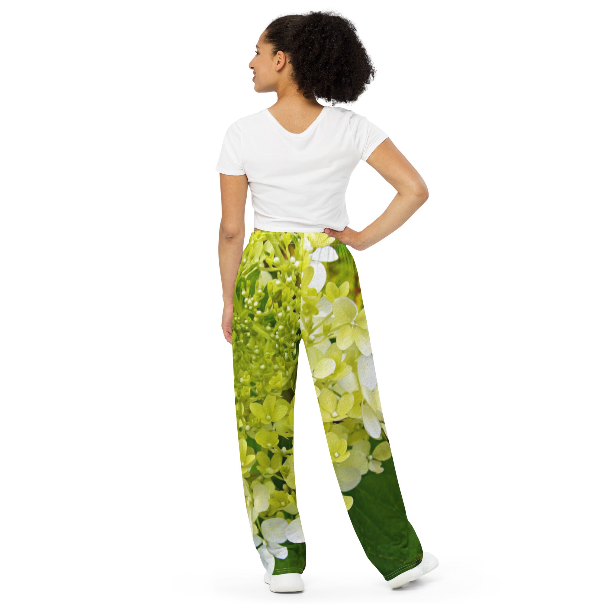 Lounge Pants, Elegant Chartreuse Green Limelight Hydrangea
