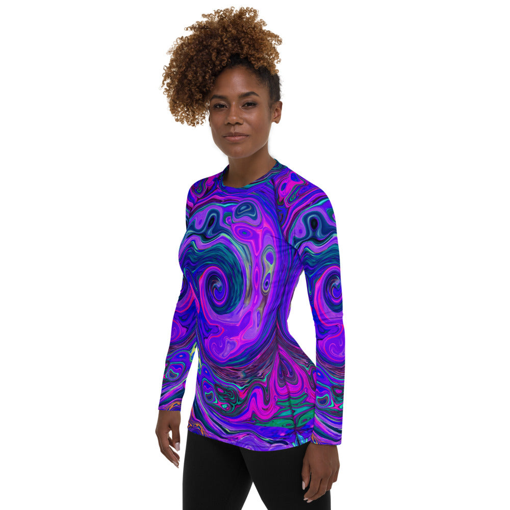 Colorful Abstract Purple Rash Guard Shirt