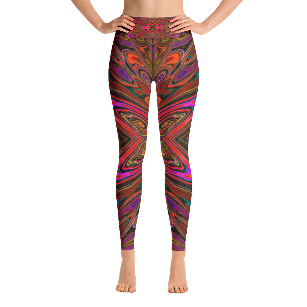 Groovy Abstract Butterfly Yoga Leggings