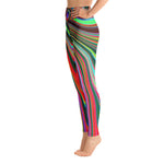 Yoga Leggings for Women, Trippy Red, Green and Blue Abstract Groovy Art