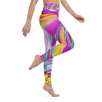 Yoga Leggings for Women, Colorful Fiesta Swirl Retro Abstract Design