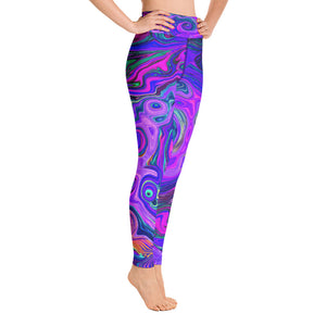 Colorful Purple Abstract Yoga Leggings