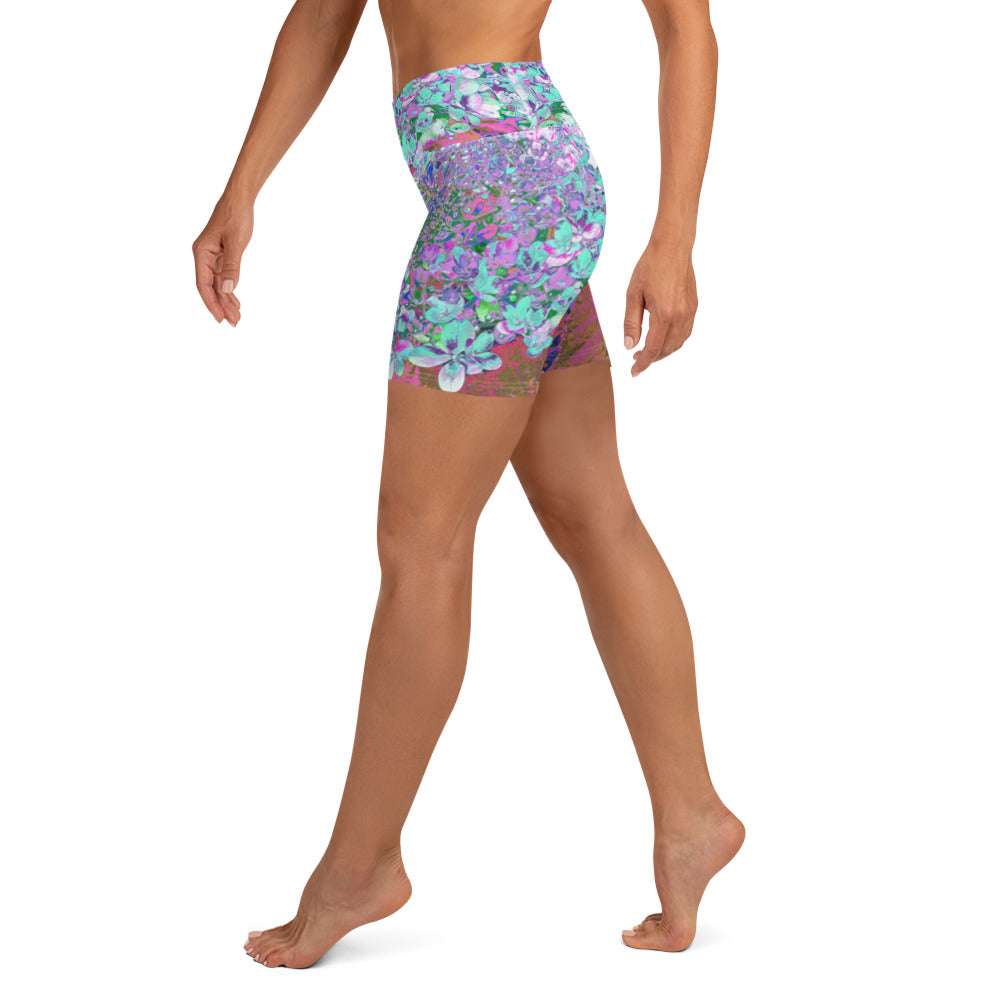 Colorful Flora Yoga Shorts for Women