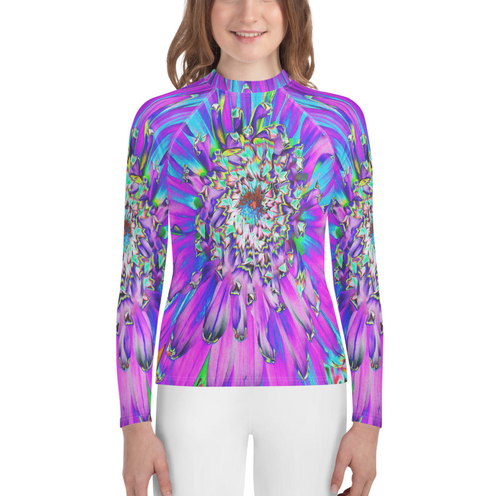 Colorful Floral Rash Guard Shirts for Girls