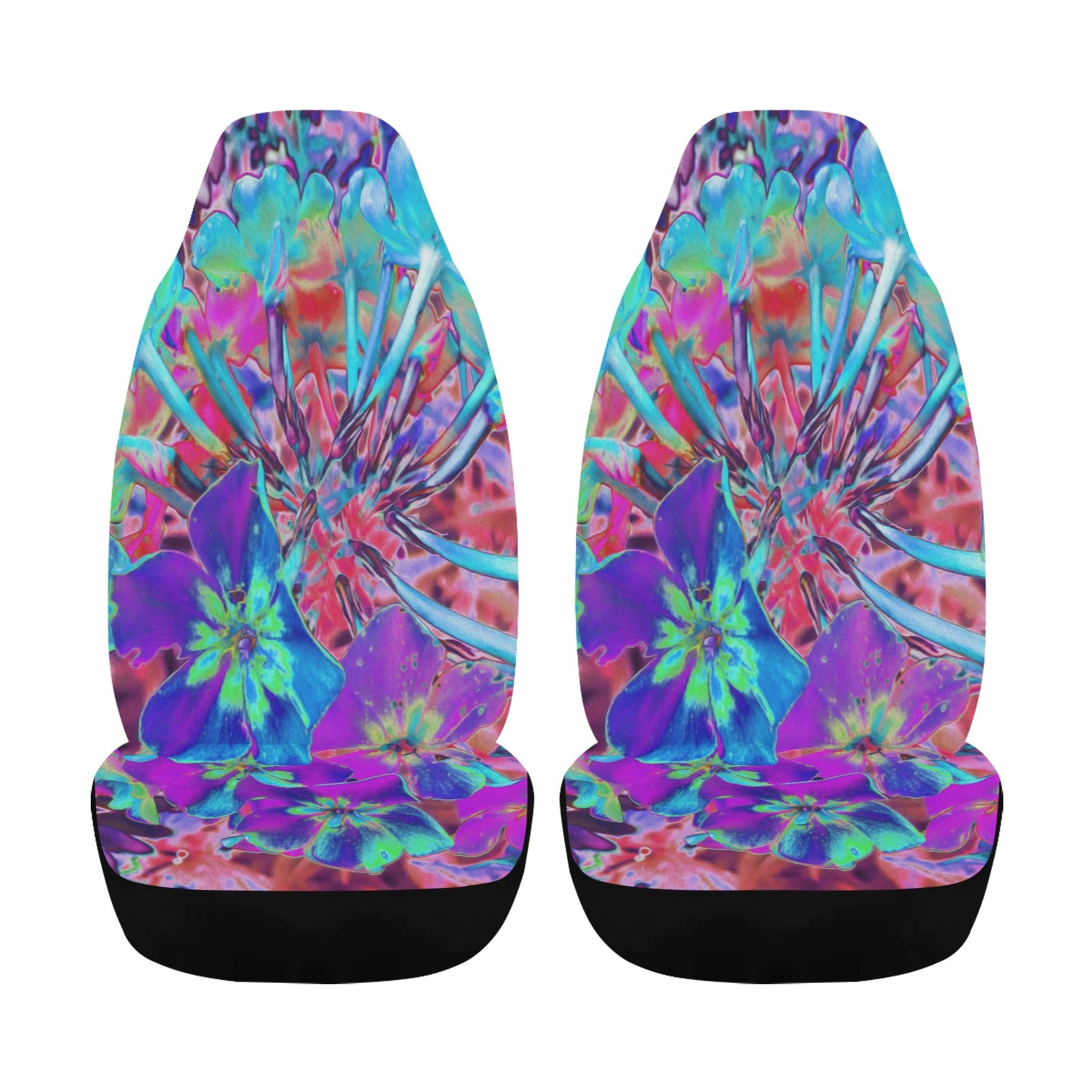 Car Seat Covers, Blooming Abstract Purple and Blue Flower