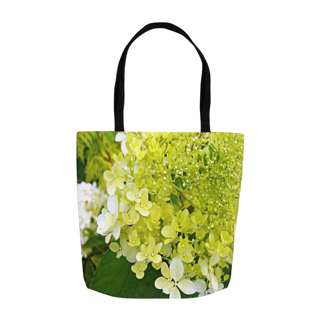Tote Bags, Elegant Chartreuse Green Limelight Hydrangea