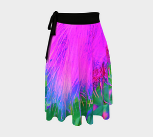 Artsy Wrap Skirt, Psychedelic Nature Ultra Violet Purple Milkweed