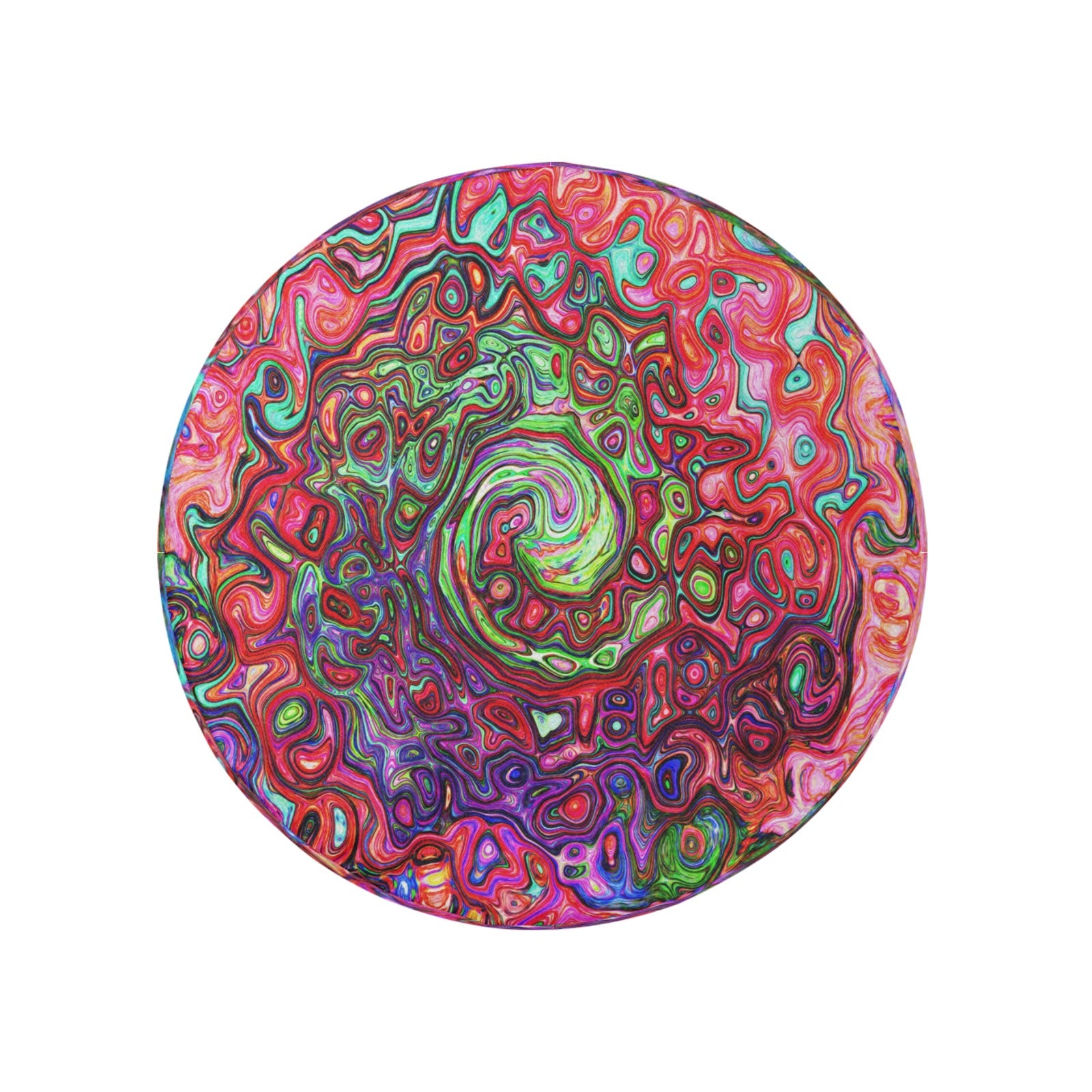 Spare Tire Covers, Watercolor Red Groovy Abstract Retro Liquid Swirl - Medium