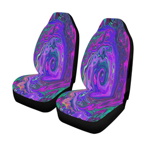Colorful Purple Abstract Car Seat Covers