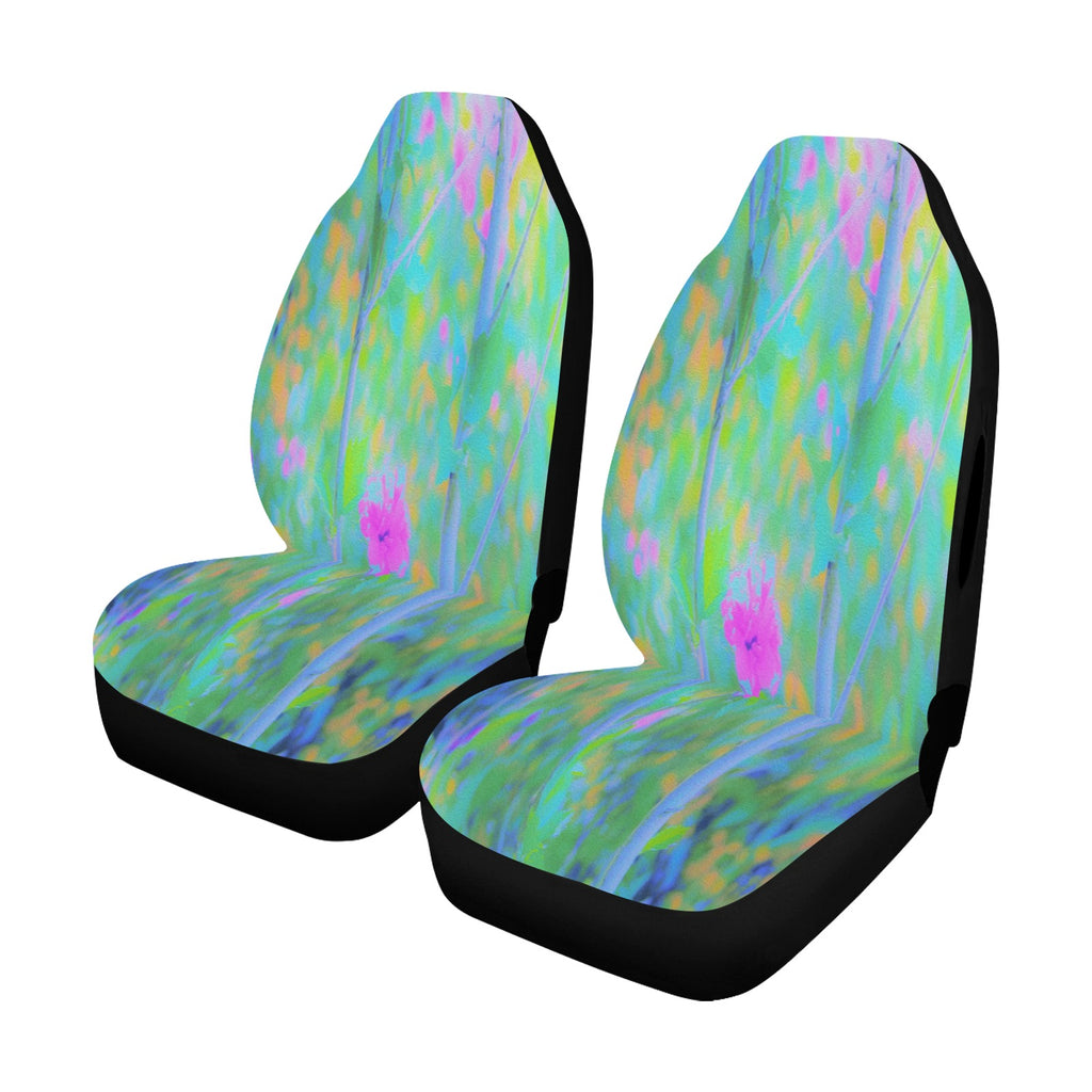 Car Seat Covers, Pink Rose of Sharon Impressionistic Garden