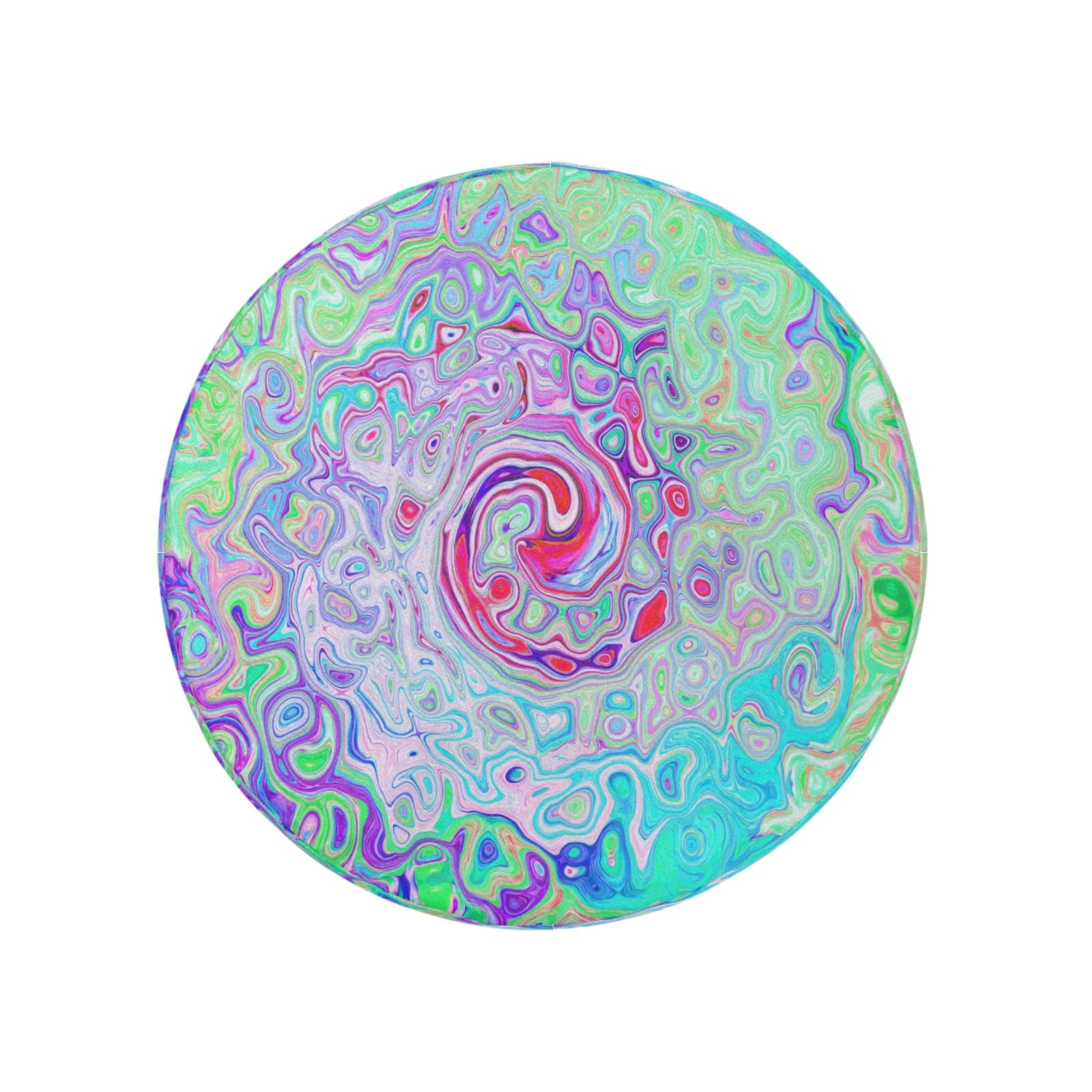 Spare Tire Covers, Groovy Abstract Retro Pink and Green Swirl - Medium
