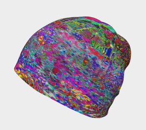 Beanie Hats for Women, Psychedelic Impressionistic Garden Landscape