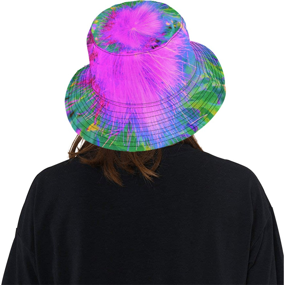 Bucket Hats, Psychedelic Nature Ultra-Violet Purple Milkweed