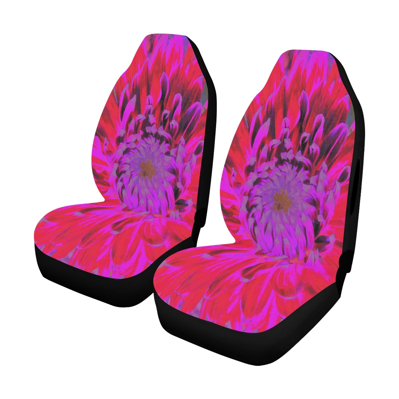 Car Seat Covers - Abstract Magenta, Purple and Red Dahlia Flower