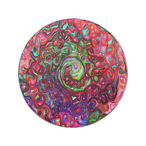 Spare Tire Covers, Watercolor Red Groovy Abstract Retro Liquid Swirl - Large