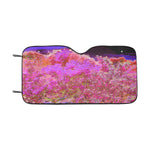 Colorful Auto Sun Shades, Colorful Abstract Foliage Garden with Purple Sunset