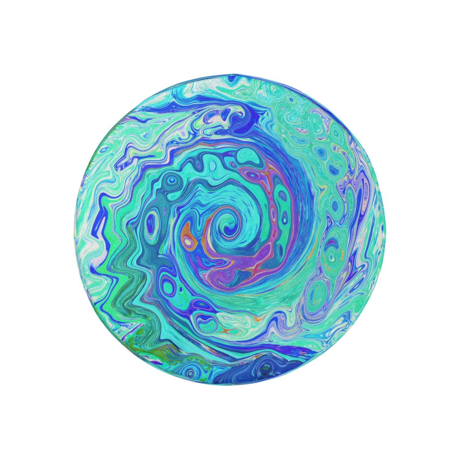 Spare Tire Covers, Groovy Abstract Ocean Blue and Green Liquid Swirl - Small