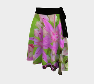 Artsy Wrap Skirt, Hot Pink Succulent Sedum with Fleshy Green Leaves