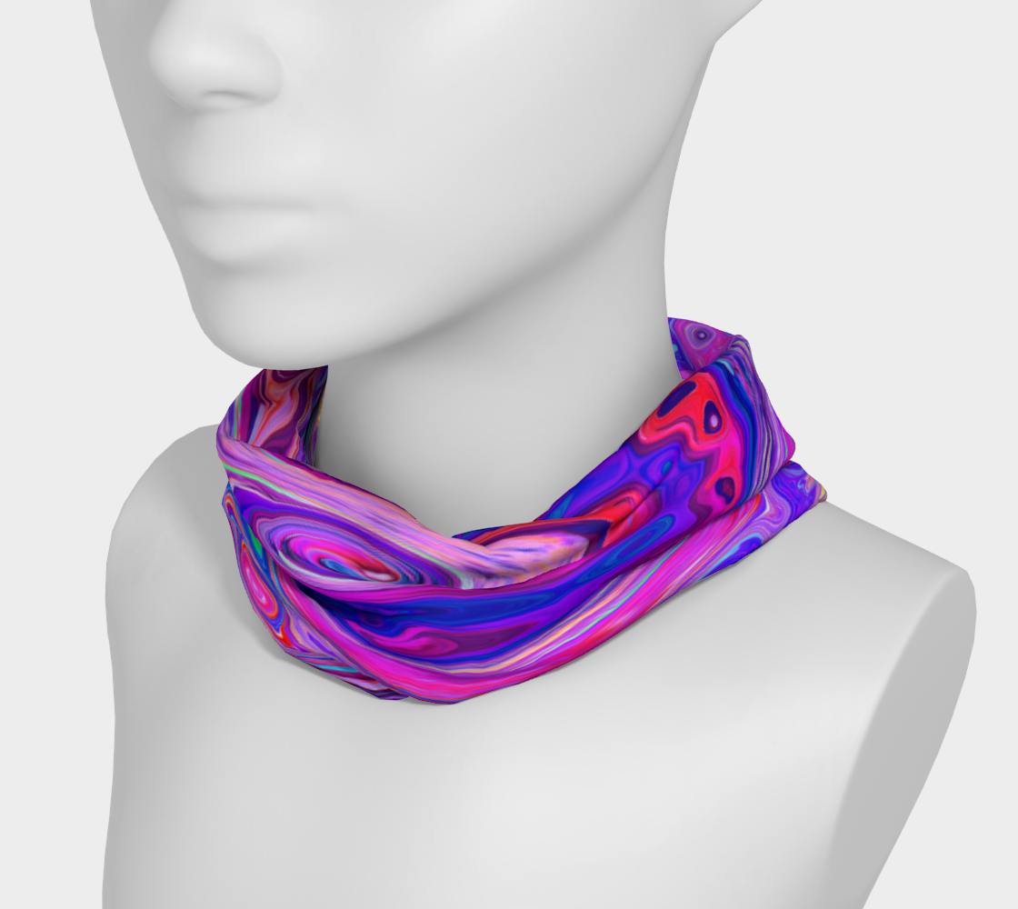 Wide Fabric Headbands, Retro Purple and Orange Abstract Groovy Swirl