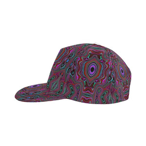 Snapback Hats, Trippy Seafoam Green and Magenta Abstract Pattern