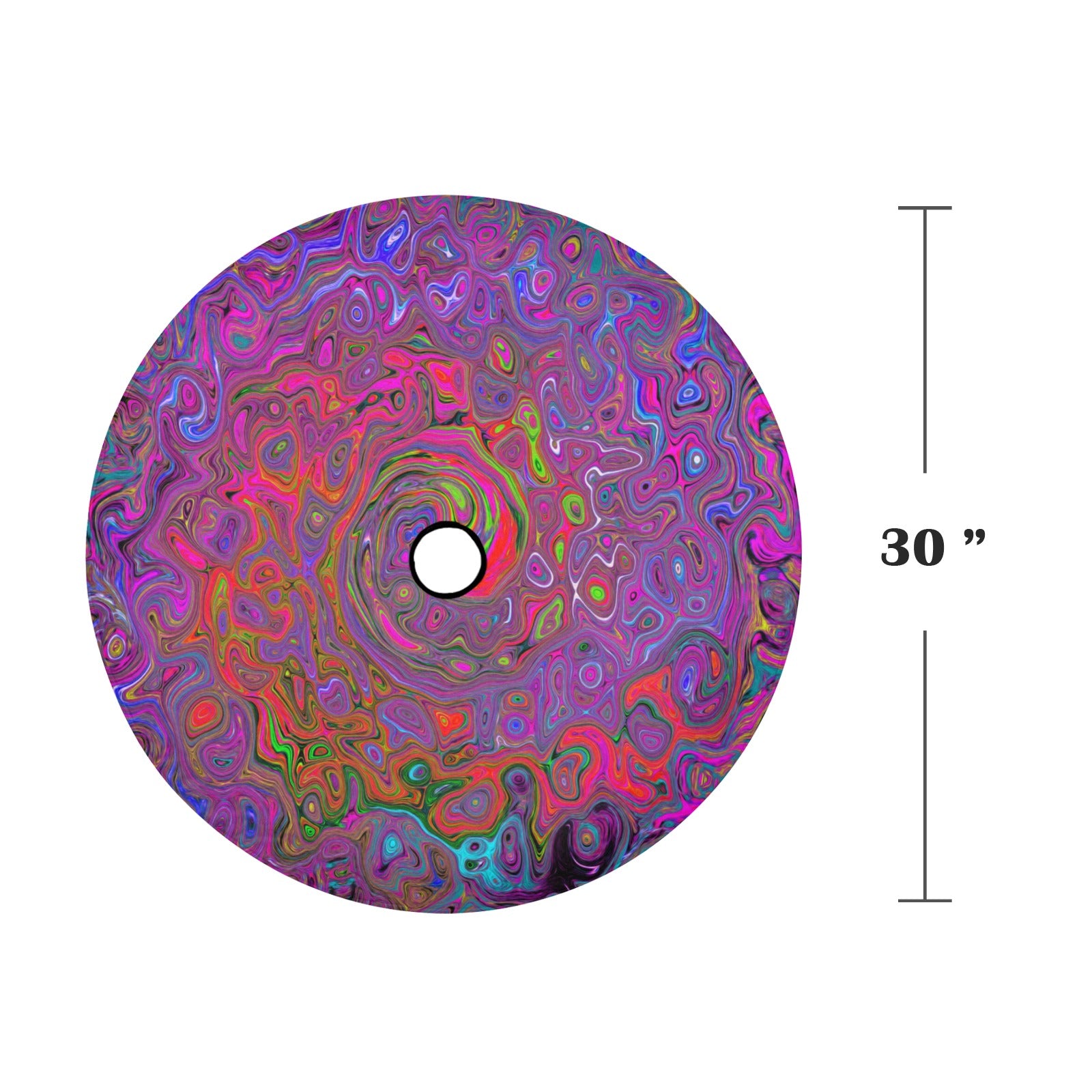Spare Tire Cover with Backup Camera Hole - Psychedelic Groovy Magenta Retro Liquid Swirl - Small