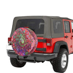 Spare Tire Covers, Watercolor Red Groovy Abstract Retro Liquid Swirl - Medium