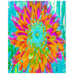 Posters for Girls Room, Tropical Orange and Hot Pink Decorative Dahlia