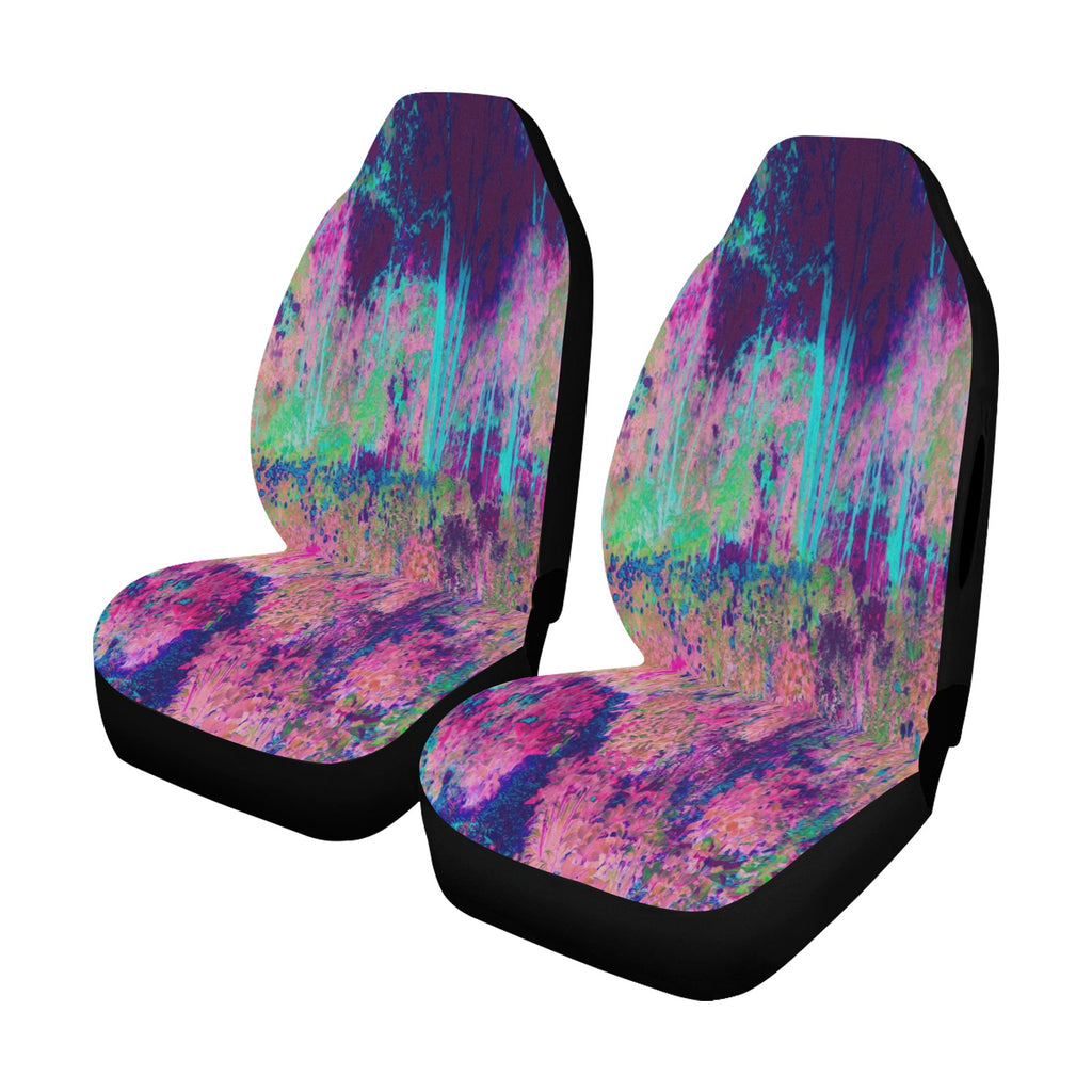 Car Seat Covers, Impressionistic Purple and Hot Pink Garden Landscape