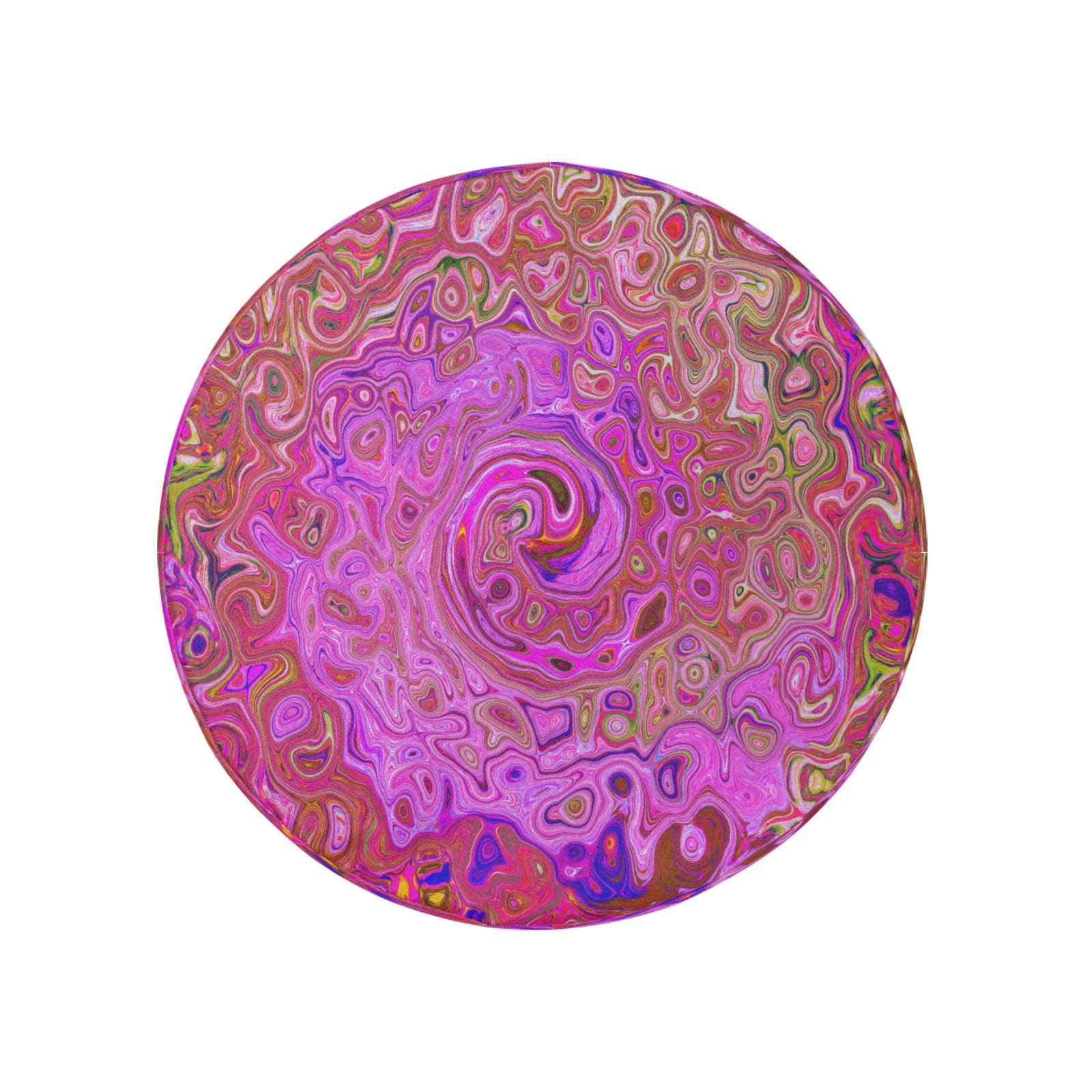 Spare Tire Covers, Hot Pink Marbled Colors Abstract Retro Swirl - Medium
