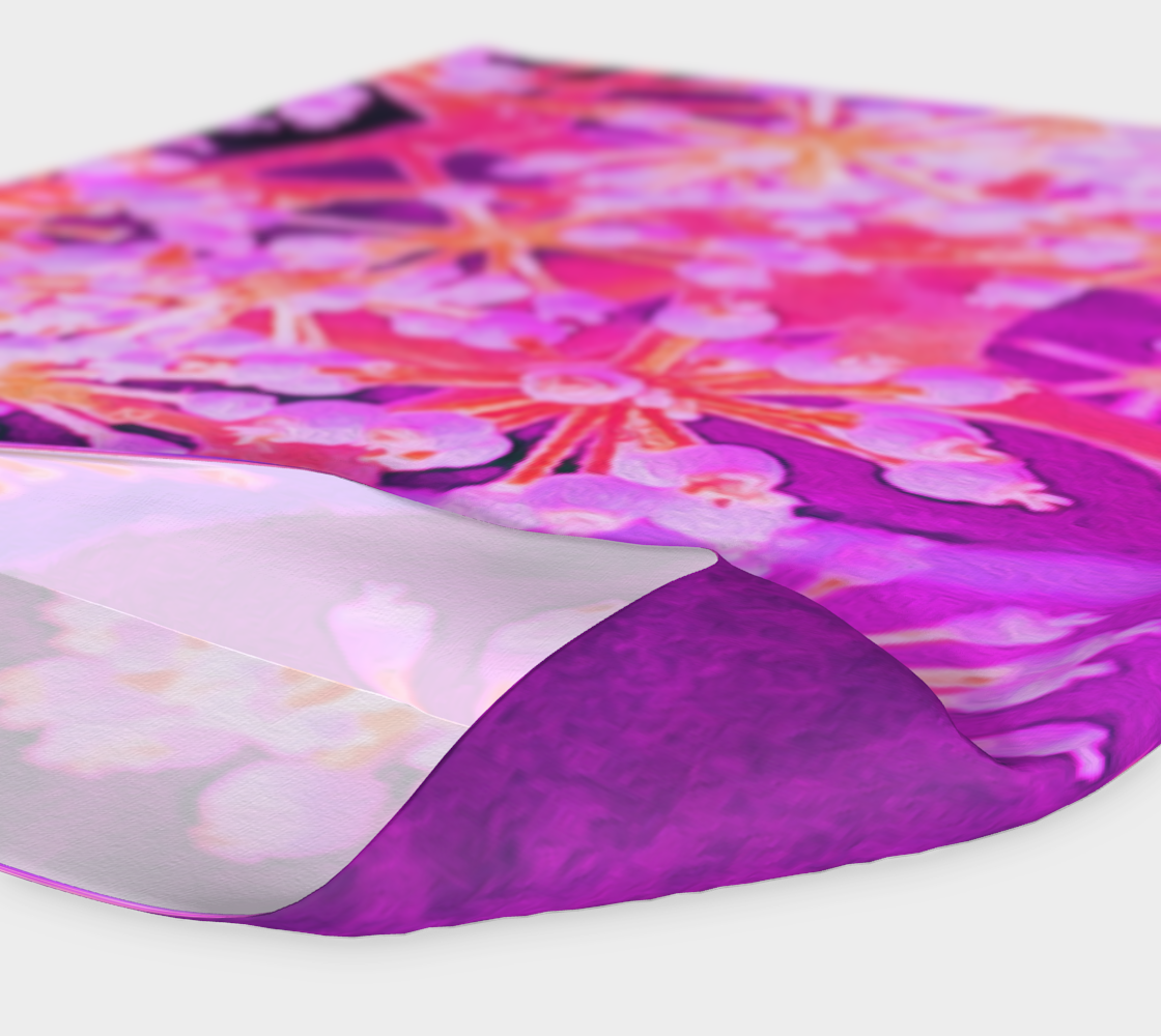 Wide Fabric Headband, Cool Abstract Retro Nature in Purple and Coral, Face Covering